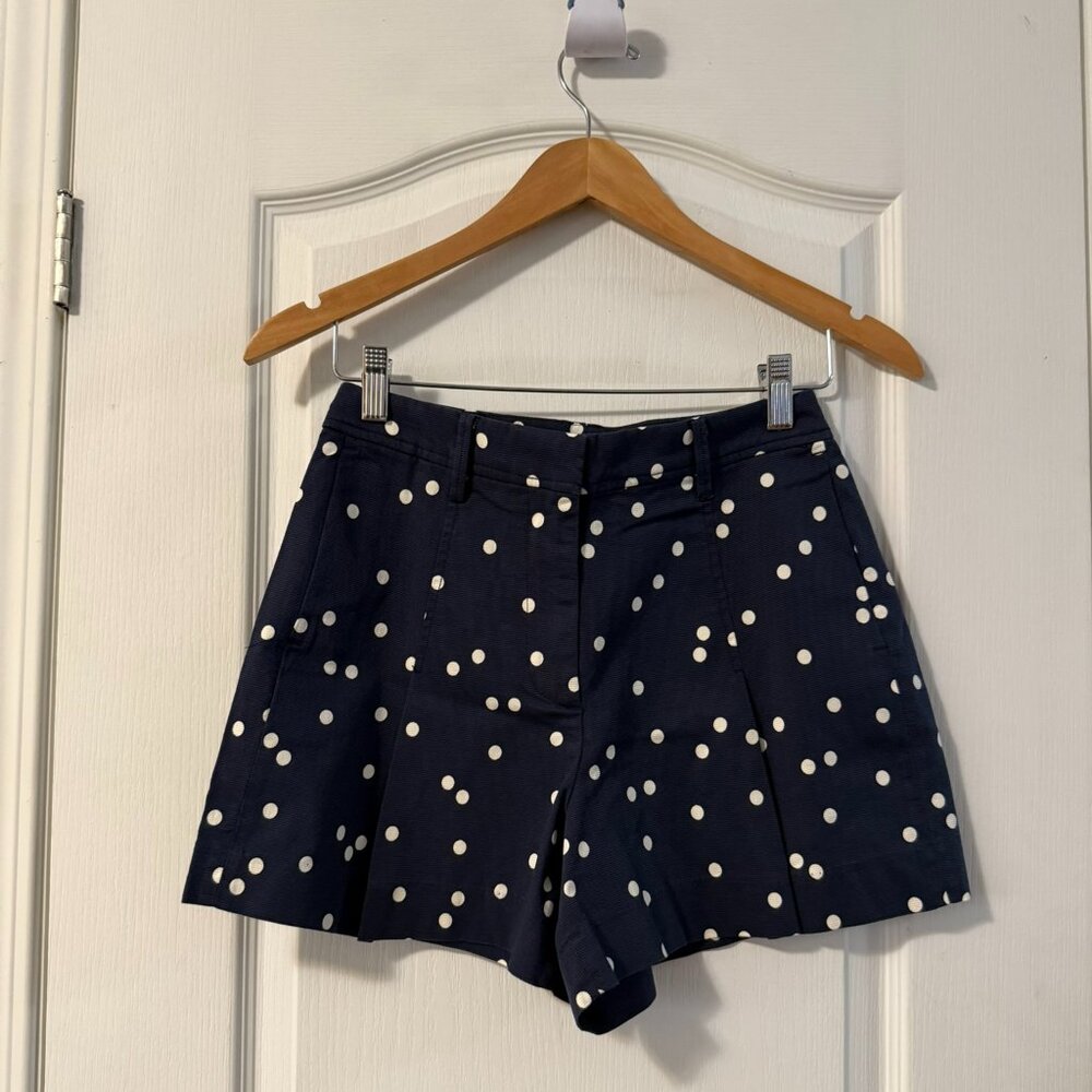 NWT J.Crew boutique High-Waisted Indigo Polka-Dot Skort Size US 2